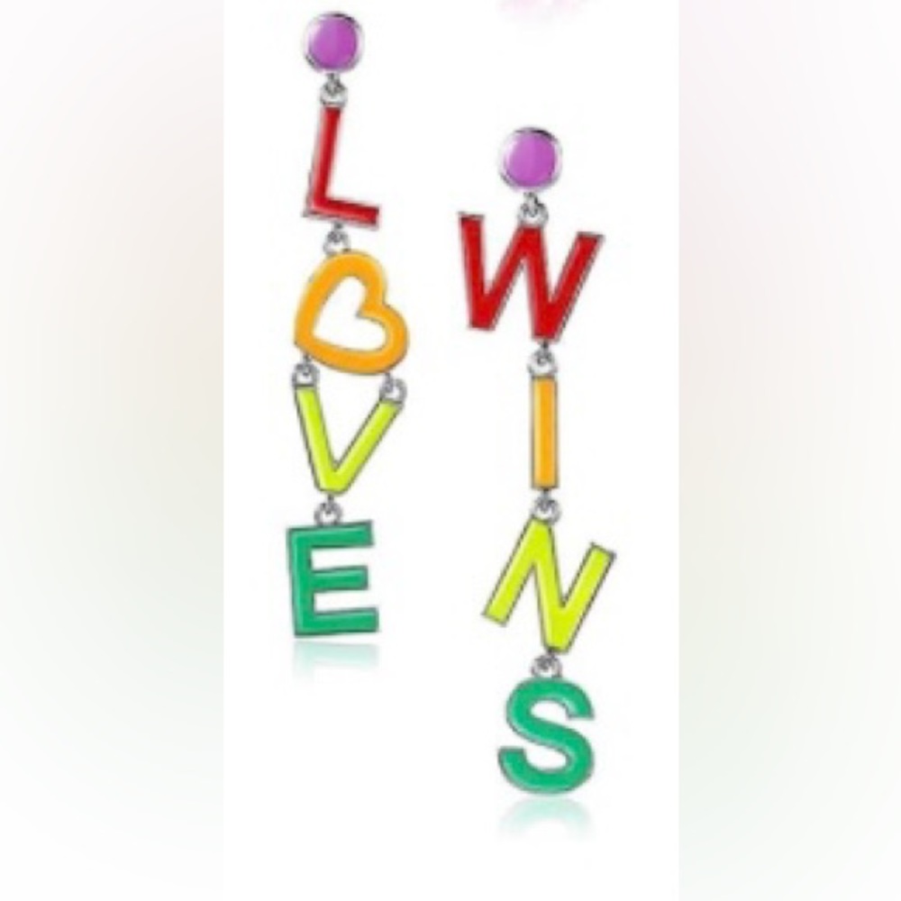 Love Wins Rainbow Pride Drop Earrings